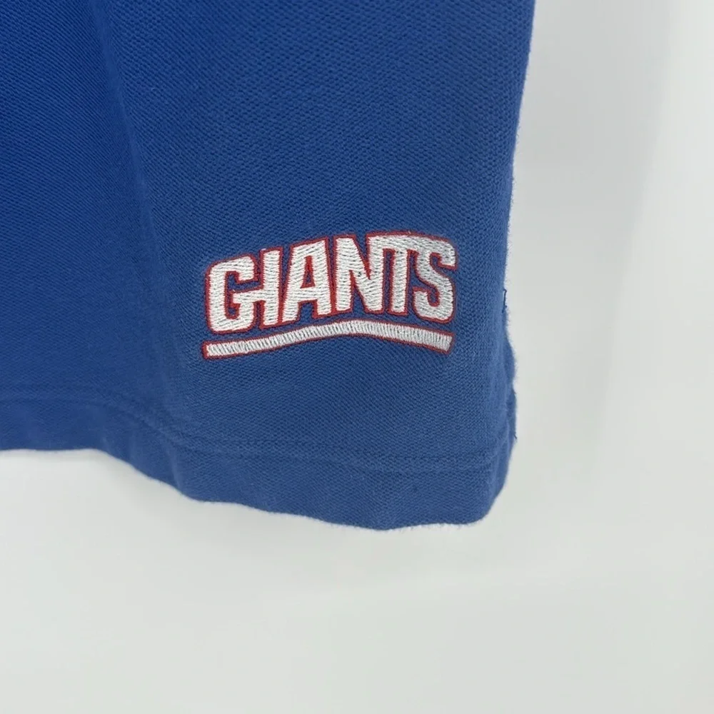 New York Giants Vintage Polo Shirt Blue Red Football NFL NY Size XL